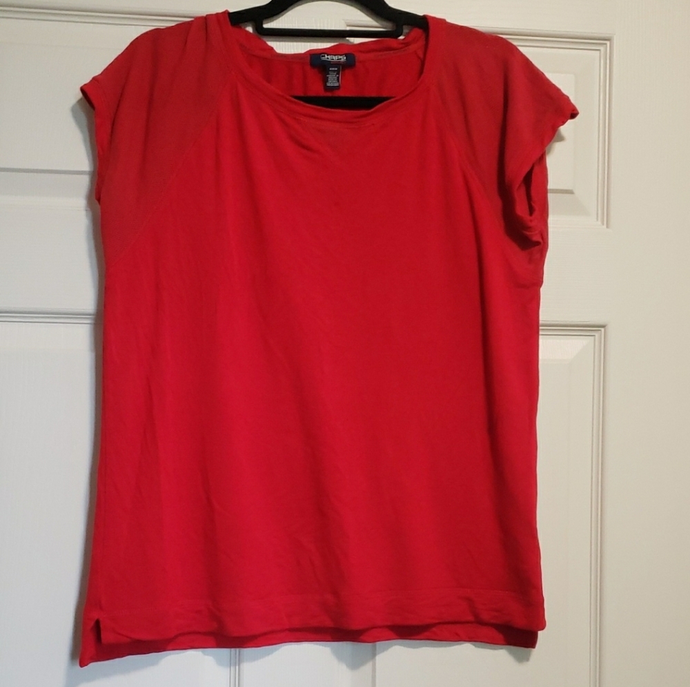 Chaps Red Cap Sleeve T-Shirt M